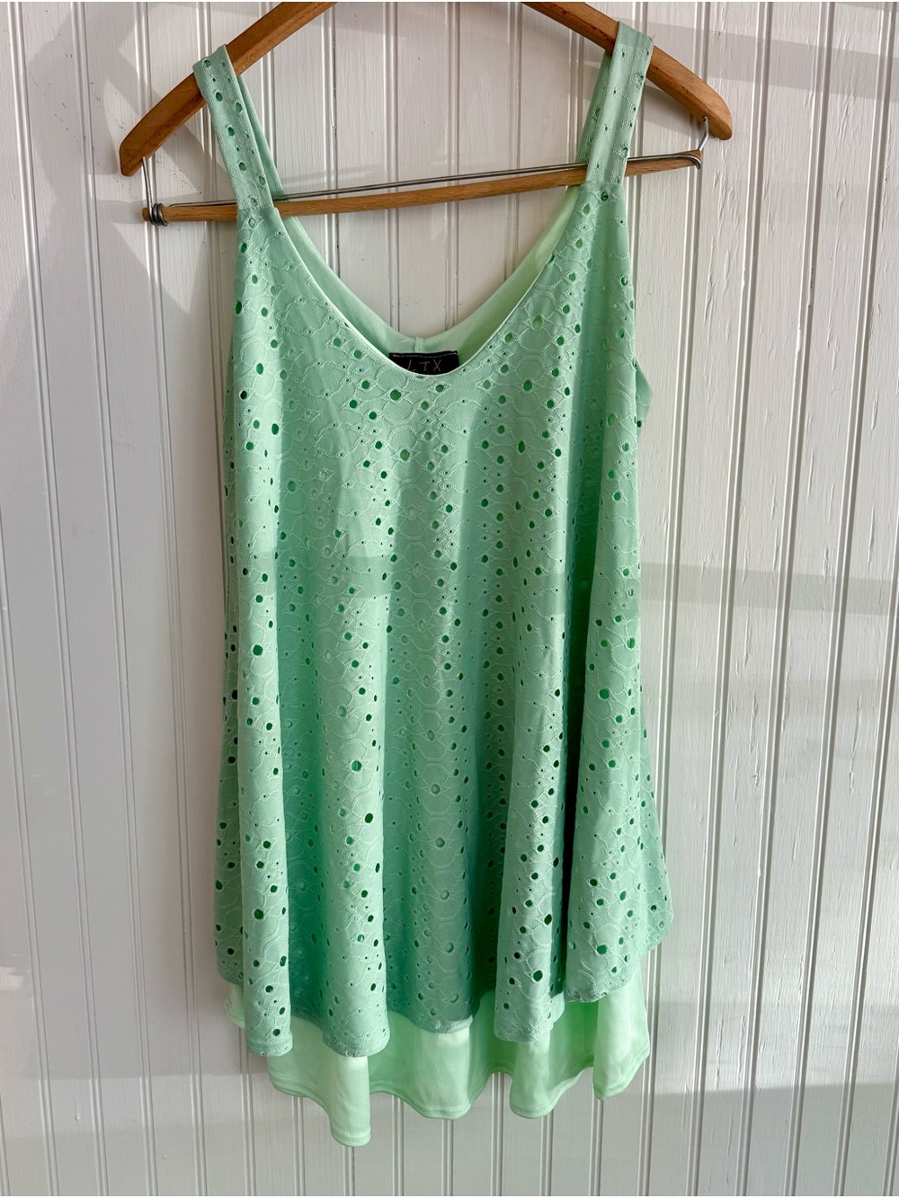 Mint Green Eyelet Tank Top Size M